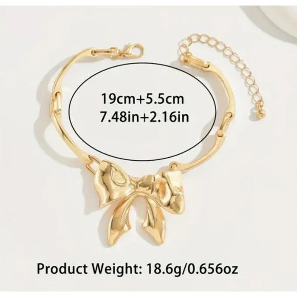 BOHO Gold Blow Bracelet Bows Popular Trend Core - Picture 4 of 8